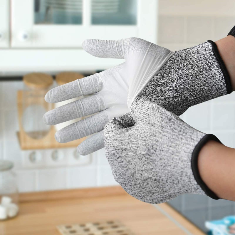 Evridwear Cut Resistant Gloves Food Grade Level 5 Kitchen Safety Protection (Gray, Medium) - Image 3